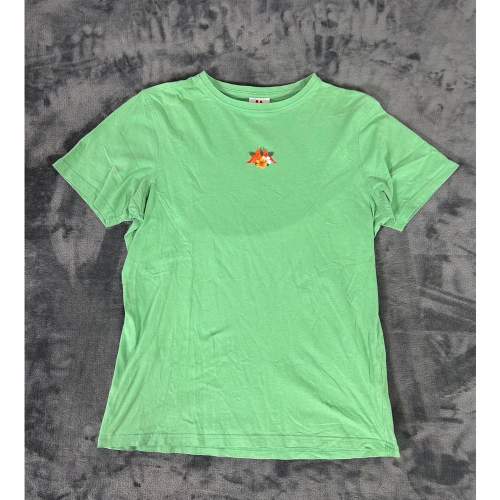 Kappa‎ Endless Summer T-Shirt Medium Green Floral Back Graphic Hibiscus Logo Tee